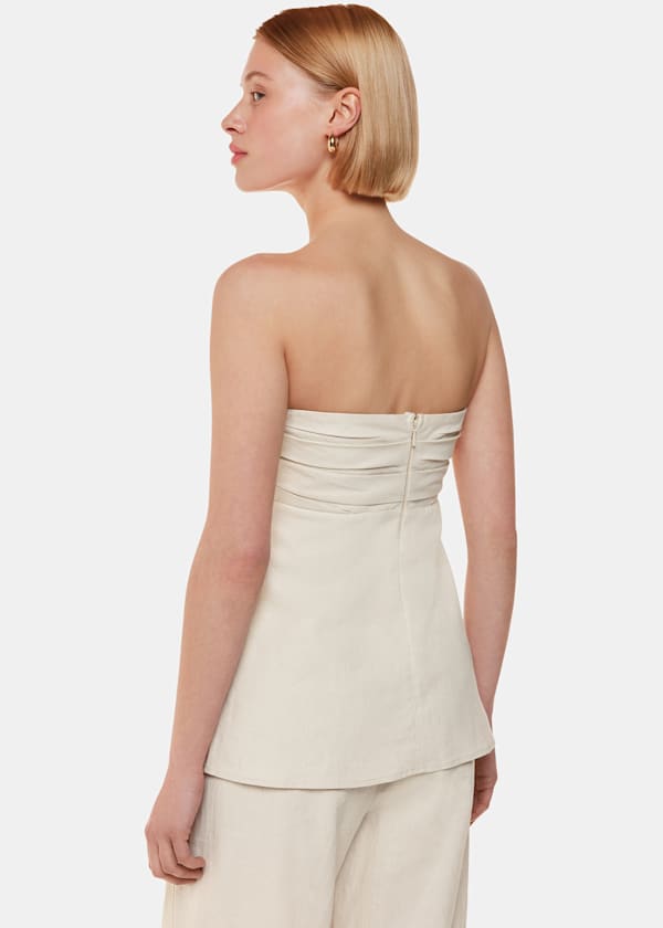 Oatmeal Lula Linen Blend Bandeau Top